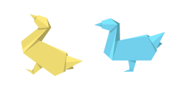 Origami Yellow and Blue Goose Cursor