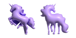 Simple 3D Purple Unicorn Cursor