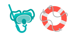 Snorkel Mask and Lifebuoy Cursor