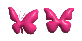 Simple 3D Butterfly Pink cursor