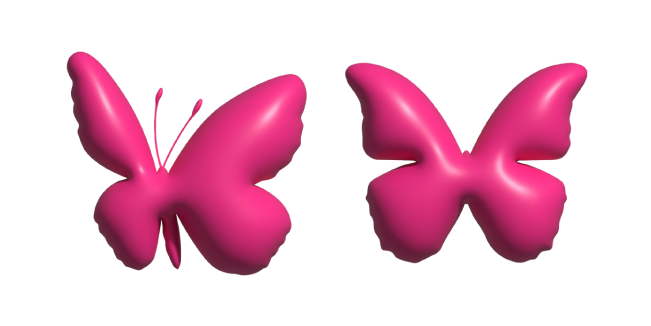 Simple 3D Butterfly Pink Cursor