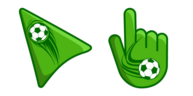 Soccer Ball on Green Background Cursor