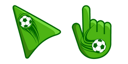 Soccer Ball on Green Background Cursor