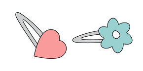 VSCO Girl Pink and Teal Hairpins cursor