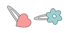 VSCO Girl Pink and Teal Hairpins Cursor