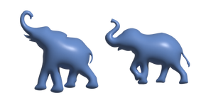 Simple 3D Blue Elephant cursor