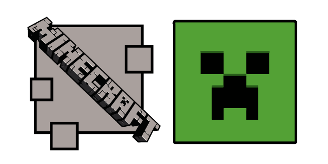 Minecraft Game Logo and Creeper Cursor