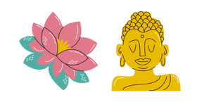 VSCO Girl Buddha and Lotus Curseur