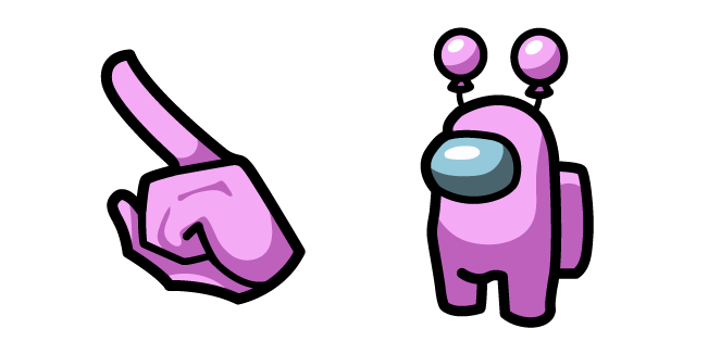 Among Us Pink Balloons Character Cursor