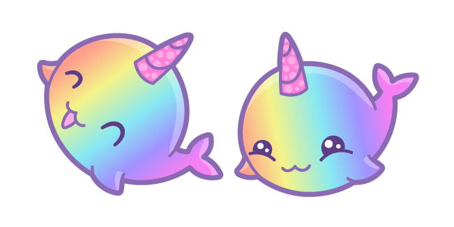 Kawaii Rainbow Whale Unicorn Cursor