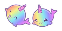 Kawaii Rainbow Whale Unicorn Curseur