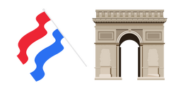 French Flag and Arc de Triomphe Cursor