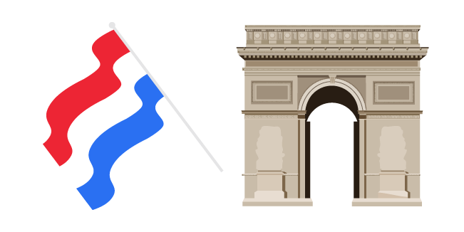 French Flag and Arc de Triomphe Cursor