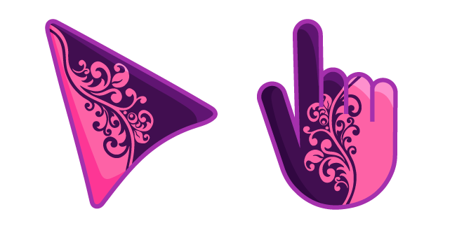 Pink and Purple Floral Pattern Cursor