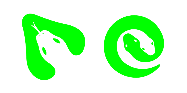 Green and White Snake Cursor