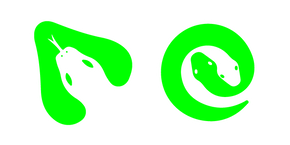 Green and White Snake Cursor