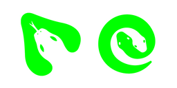 Green and White Snake Cursor