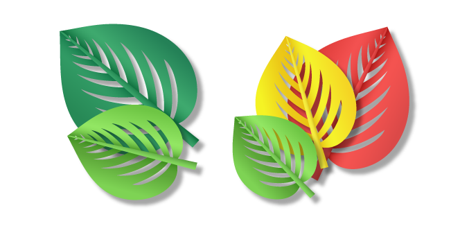 Origami Cut Out Colorful Leaves Cursor