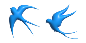 Simple 3D Blue Swallow cursor