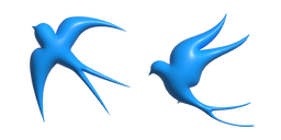 Simple 3D Blue Swallow Cursor