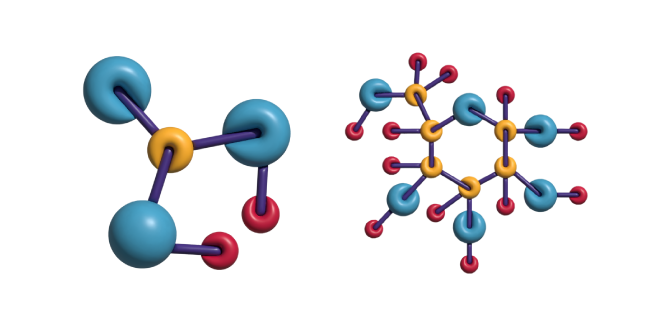 Simple 3D Blue and Red Molecules Cursor