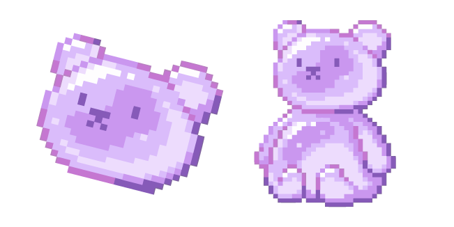 Plush Purple Teddy Bear Pixel курсор