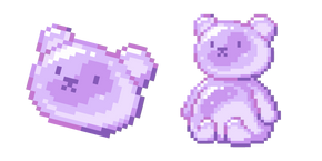 Plush Purple Teddy Bear Pixel cursor