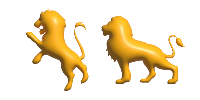 Simple 3D Orange Lion курсор