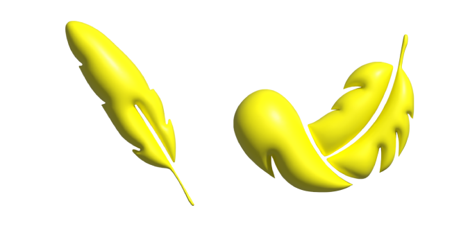 Simple 3D Yellow Feather Cursor