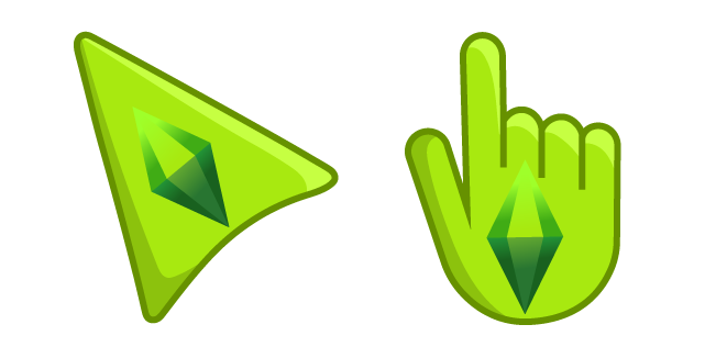 The Sims Plumbob on Green Background курсор