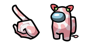 Among Us Strawberry Cow Pink Character Cursor