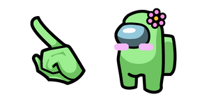 Among Us Green Blushing Character cursor