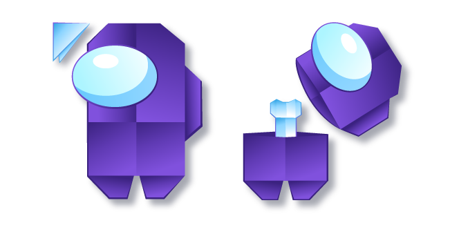 Origami Among Us Purple Character Cursor