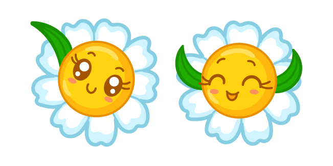 Kawaii Smiling Happy Daisy курсор