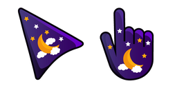 Crescent Moon on Purple Background Cursor