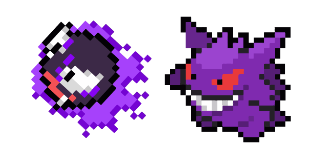 Pokemon Gastly and Gengar Pixel Cursor