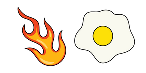 Курсор VSCO Girl Fire and Sunny-Side Up Fried Egg