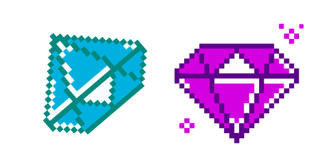 Purple and Blue Diamond Pixel курсор