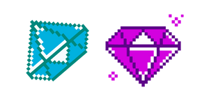 Purple and Blue Diamond Pixel Cursor