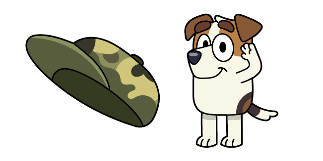 Bluey Jack Russel and Army Hat Cursor