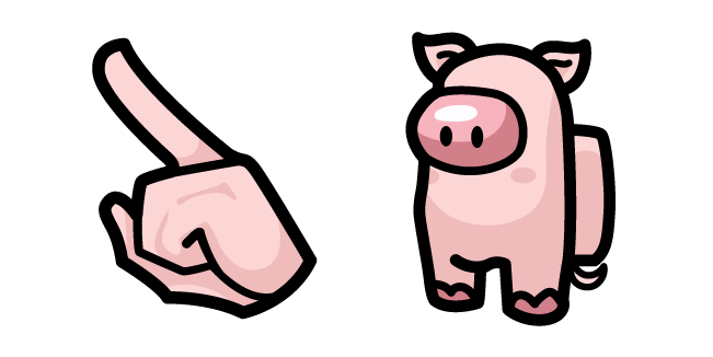 Among Us Pig Pink Character Cursor