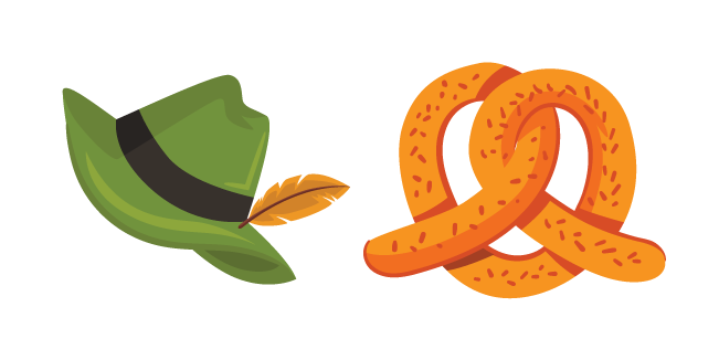 Oktoberfest Hat with Feather and Pretzel курсор