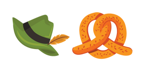 Oktoberfest Hat with Feather and Pretzel cursor