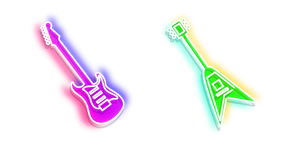 Neon Pink and Green Electric Guitars Cursor