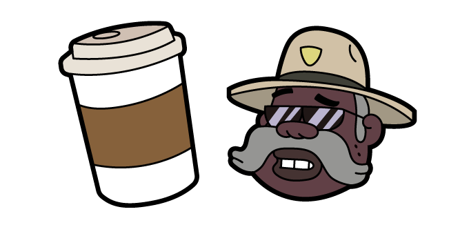 Gravity Falls Sheriff Blubs and Coffee курсор