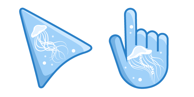 Jellyfish on Blue Background Cursor