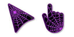 Purple Spider Web on Dark Background Cursor