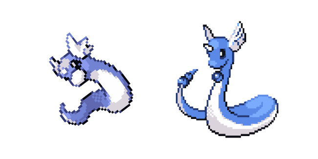 Pokemon Dratini and Dragonair Pixel курсор пак – Custom Cursor