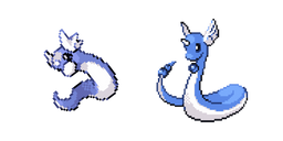 Pokemon Dratini and Dragonair Pixel Cursor