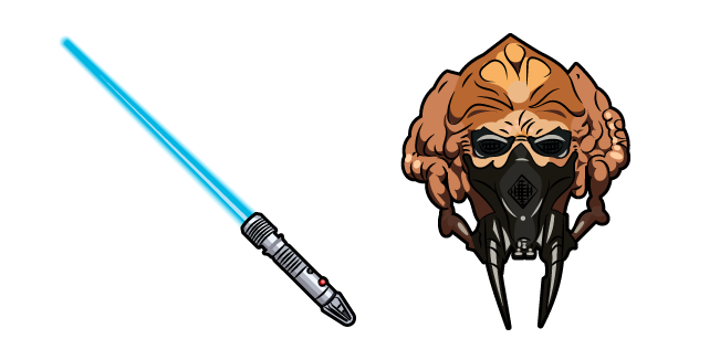 Star Wars Plo Koon and Blue Lightsaber Cursor